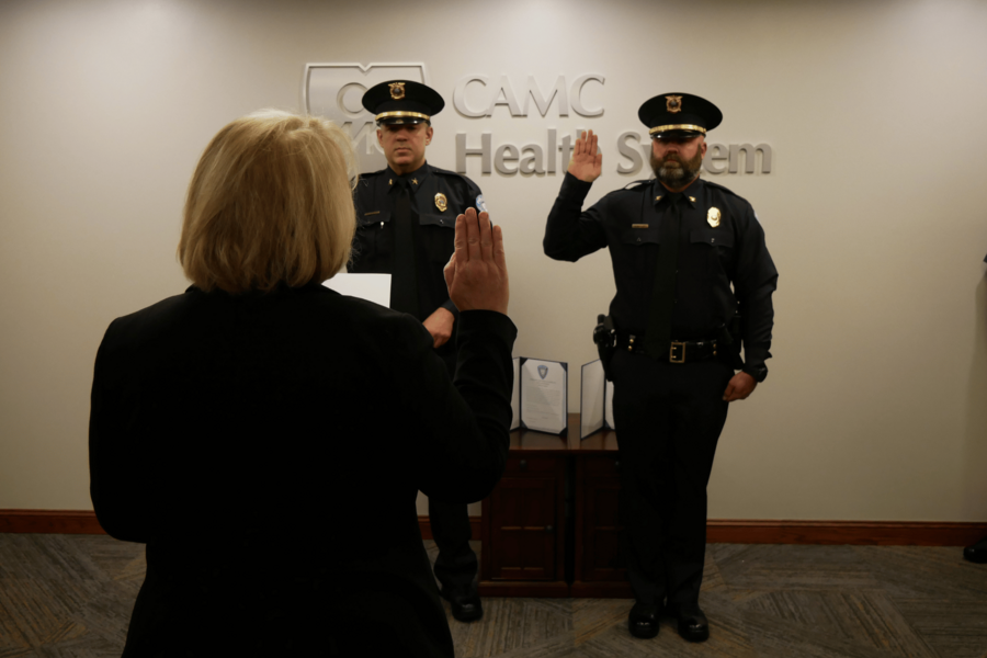 CAMC’s first two police officers, David Setliff and Jason Spurlock