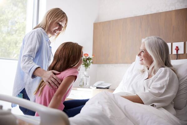 A family visiting a patient at CAMC